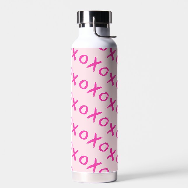 Valentinstag XOXO Rosa Muster Galentin Trinkflasche (Links)