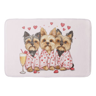 Valentinstag Yorkie Dogs Badematte