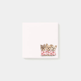 Valentinstag Yorkshire Terrier Dogs Post-it Klebezettel