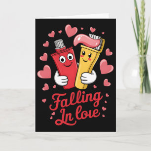 Valentinstag Zahnpasta Liebe Zahnbürsten Verliebt  Karte