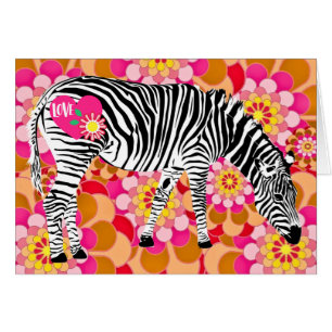 Valentinstag Zebra mit Mod Vintagen Blume