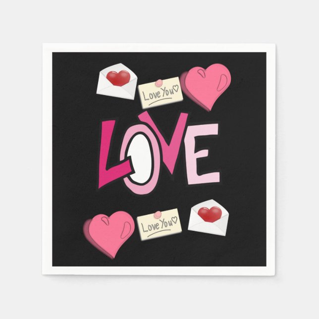 Valentinstag Zeitung Napkins Serviette (Vorderseite)
