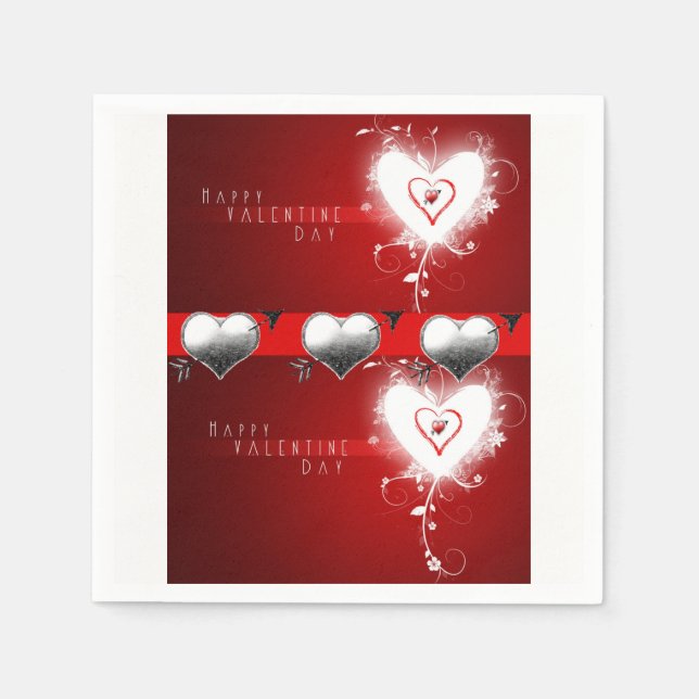 Valentinstag Zeitung Napkins Serviette (Vorderseite)