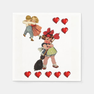 Valentinstag Zeitung Napkins Serviette