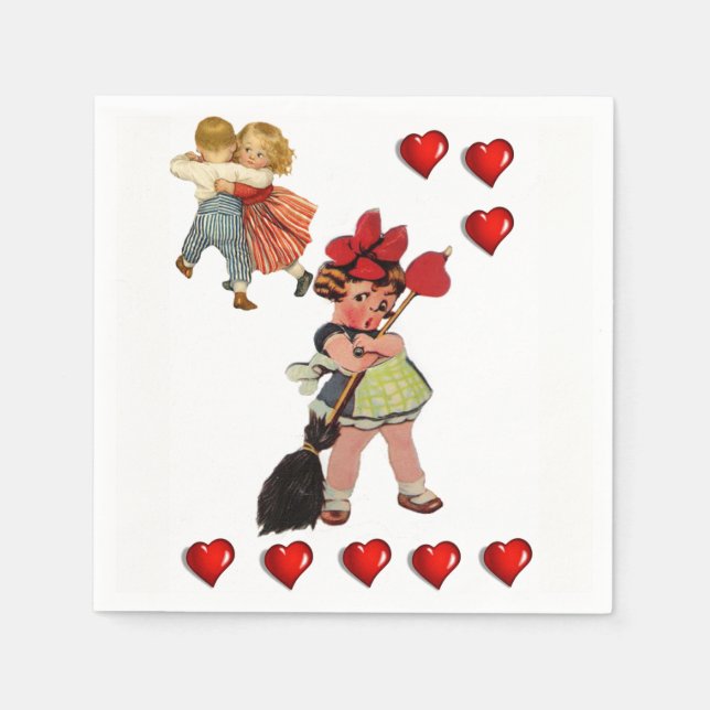 Valentinstag Zeitung Napkins Serviette (Vorderseite)