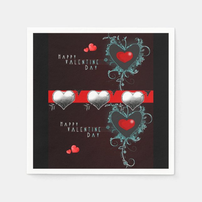 Valentinstag Zeitung Napkins Serviette (Vorderseite)