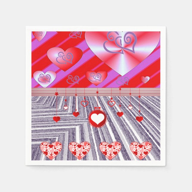 Valentinstag Zeitung Napkins Serviette (Vorderseite)