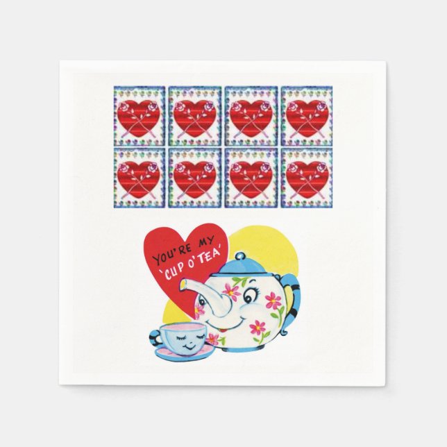 Valentinstag Zeitung Napkins Serviette (Vorderseite)
