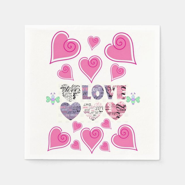 Valentinstag Zeitung Napkins Serviette (Vorderseite)