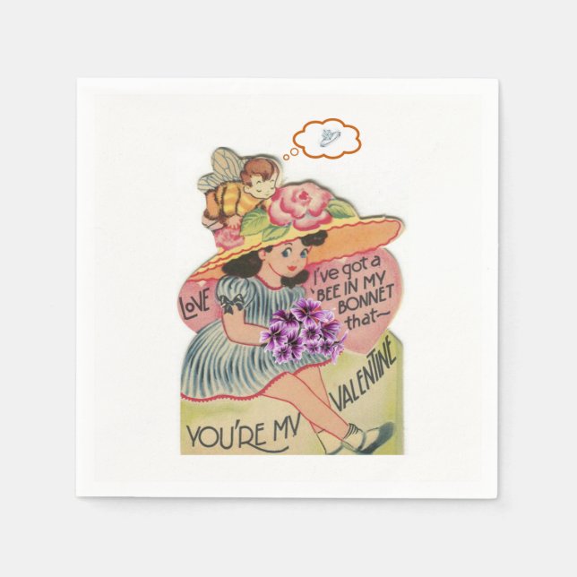 Valentinstag Zeitung Napkins Serviette (Vorderseite)