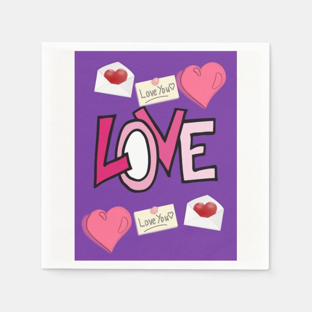 Valentinstag Zeitung Napkins Serviette (Vorderseite)