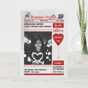 Valentinstag-Zeitungscover Feiertagskarte