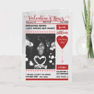 Valentinstag-Zeitungscover Feiertagskarte