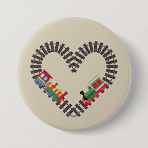 Valentinstag Zug Eisenbahn Herz Button
