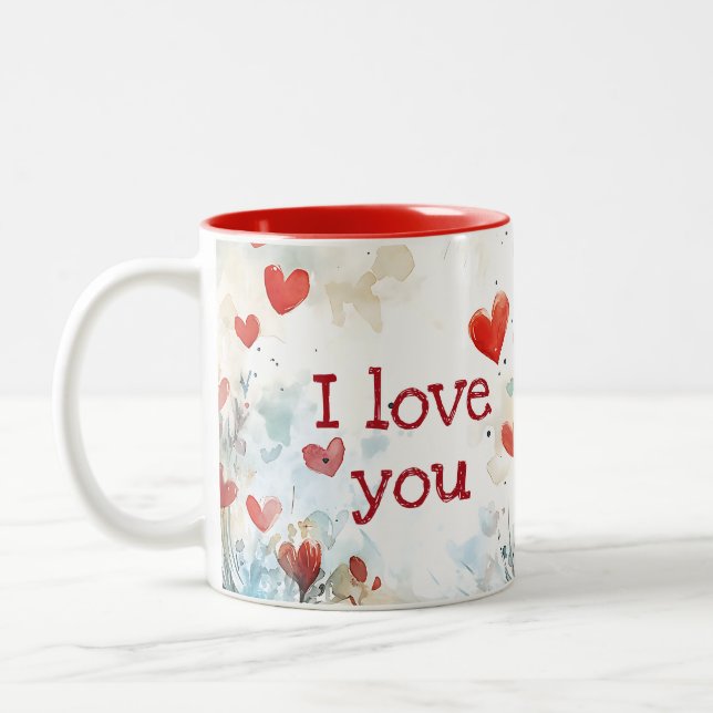 Valentinstag Zweifarbige Tasse (Links)