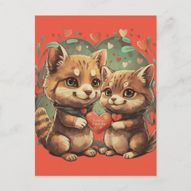 Valentinstage in Liebe Postkarte (Vorderseite)