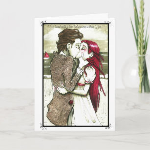 Valentinstagskarte, Edgar Allan Poe, Liebe, Rot, Feiertagskarte