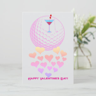 Valentinstagskarte für Golferinnen – Rosa Design Feiertagskarte