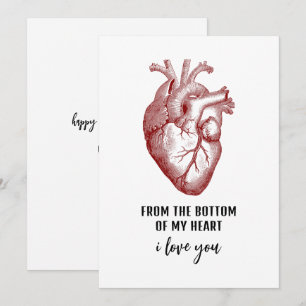 Valentinstagskarte mit altem anatomischen Herzen Feiertagskarte