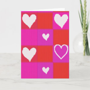 Valentinstagskarte mit gewebten Herzen Karte