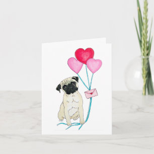 Valentinstagskarte mit Pug Karte