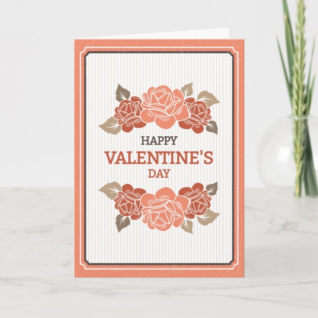 Valentinstagskarte mit Rosen Feiertagskarte (Vorderseite)