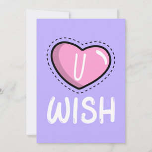 Valentinstagskarte 'U Wish' Feiertagskarte