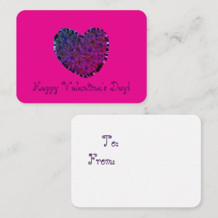 Valentinstagskarten mit violettem Herzen Mitteilungskarte