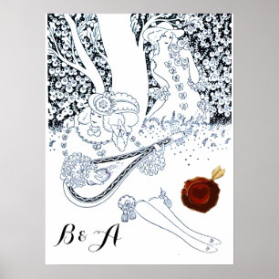 VALENTINSTAGSROMANZE,ROMANTISCHE LIEBENDE MONOGRAM POSTER