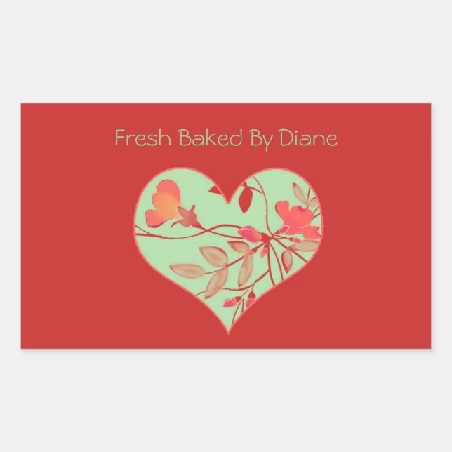 Valentinsticker, frisch gebacken rechteckiger aufkleber (Vorderseite)