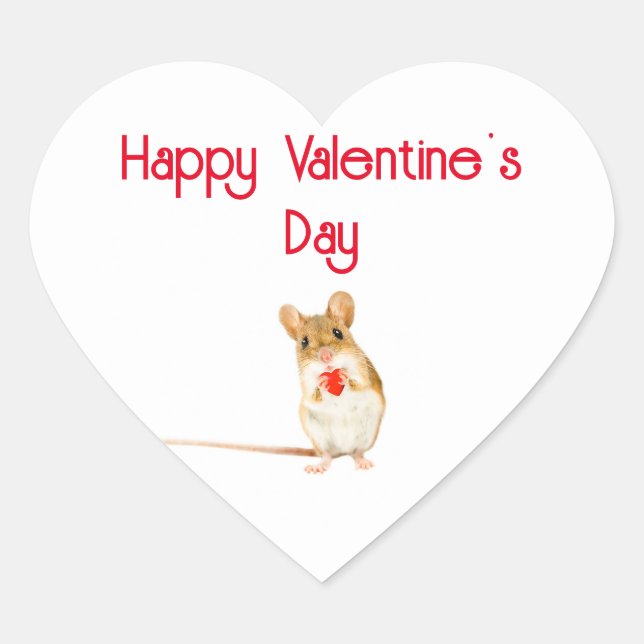 Valentinsticker für die Maus Herz-Aufkleber (Vorderseite)