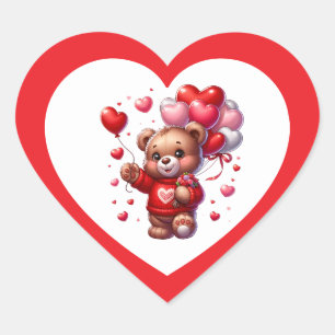 Valentinsticker Herz-Aufkleber