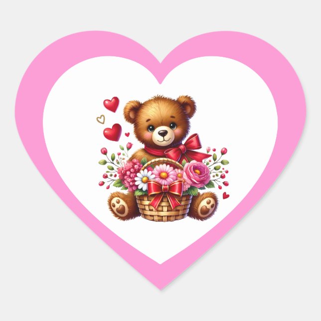 Valentinsticker Herz-Aufkleber (Vorderseite)