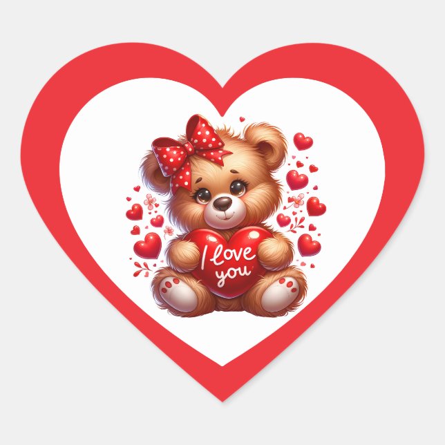 Valentinsticker Herz-Aufkleber (Vorderseite)