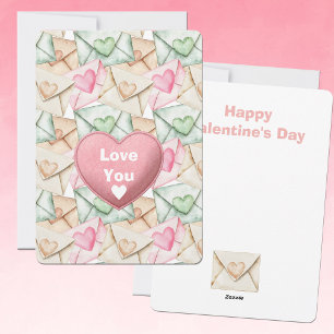 Valentinstüten und Herzen Feiertagskarte