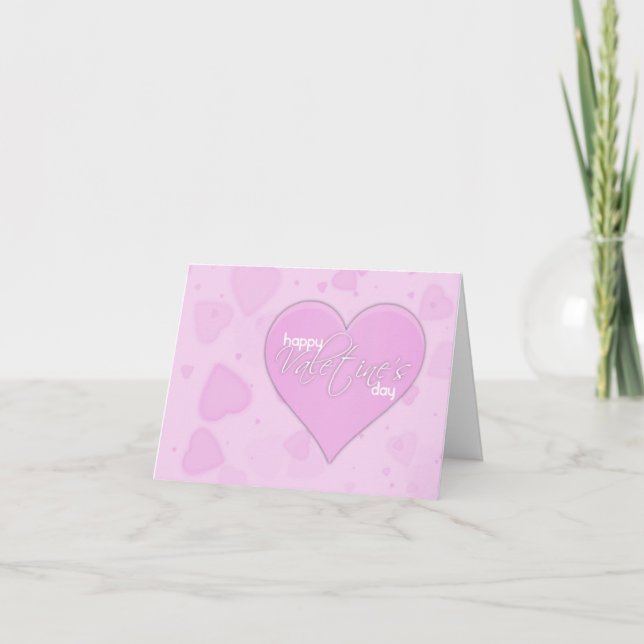 Valentintagskarte mit rosa Herzen Feiertagskarte (Vorderseite)