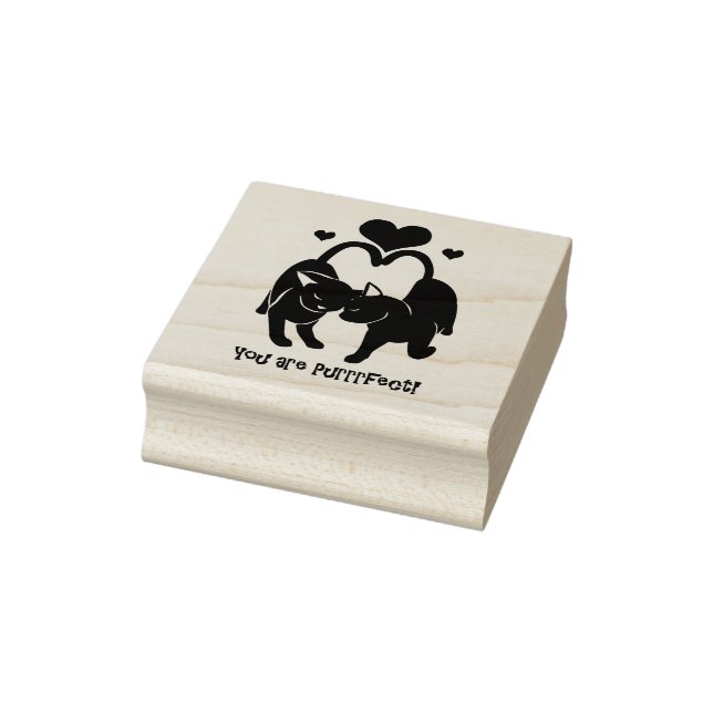Valentintagskatzen Gummistempel (Stempel)