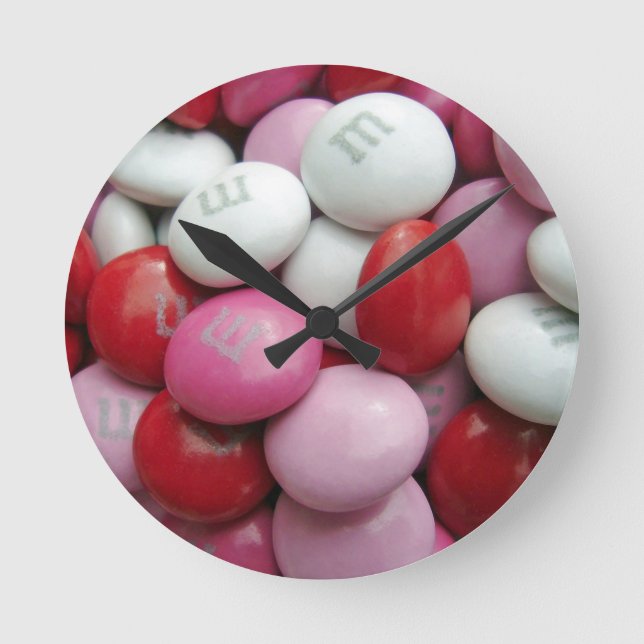 Valentinus Candy Runde Wanduhr (Vorderseite)