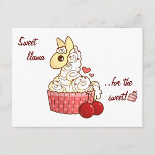 Valentinus Llama Cupcake Feiertagspostkarte
