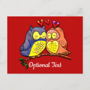 Valentinus Owls Couple Postkarte