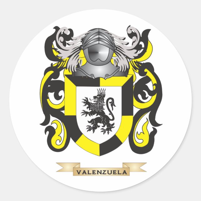 Valenzuela-Familienwappen (Wappenschutt) Runder Aufkleber (Vorderseite)