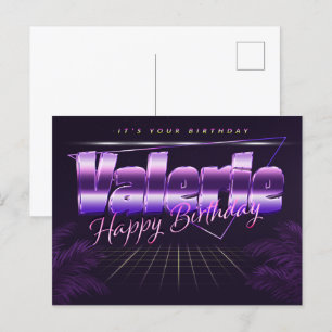 Valerie Name Vorname lila Postkarte Geburtstag
