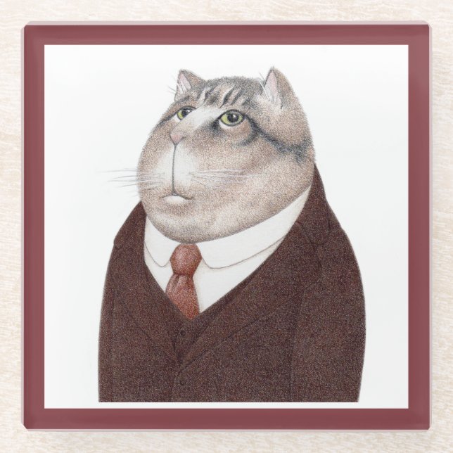 VALET CAT Glasgetränk Untersetzer (Vorderseite)