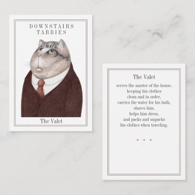 VALET CAT Trading Card Mitteilungskarte (Vorne/Hinten)