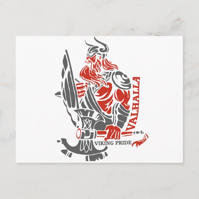 Valhalla - Viking Pride - Schild und Ax Design Postkarte (Vorderseite)