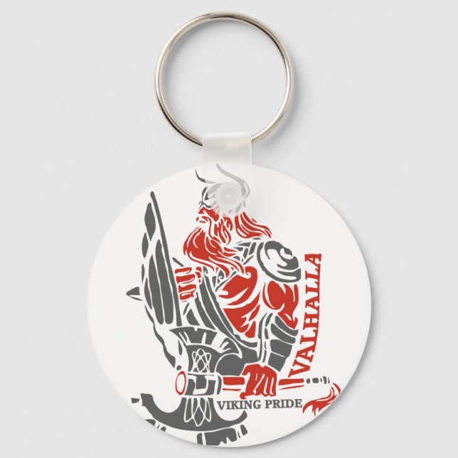 Valhalla - Viking Pride - Shield and Axe Design Schlüsselanhänger (Vorderseite)
