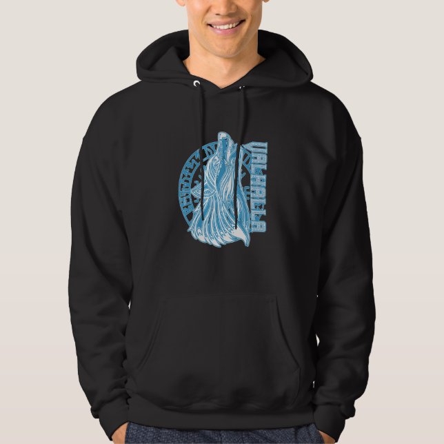 Valhalla Wolf Mask Odin Runes Norse Compass Viking Hoodie (Vorderseite)