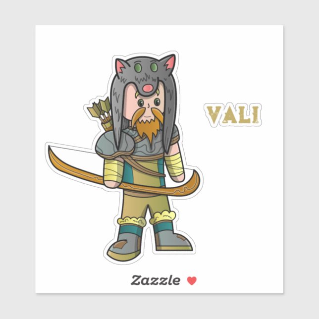 Vali Norse Mythology Aufkleber (Blatt)