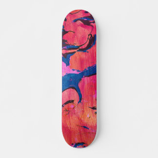 Valiant 1 Rot Blau Ebru Abstract Skateboard Deck