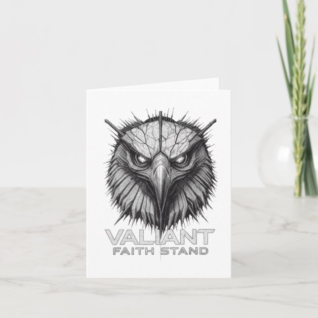 Valiant Faith Stand Eagle Christian Courage Streng Karte (Vorderseite)